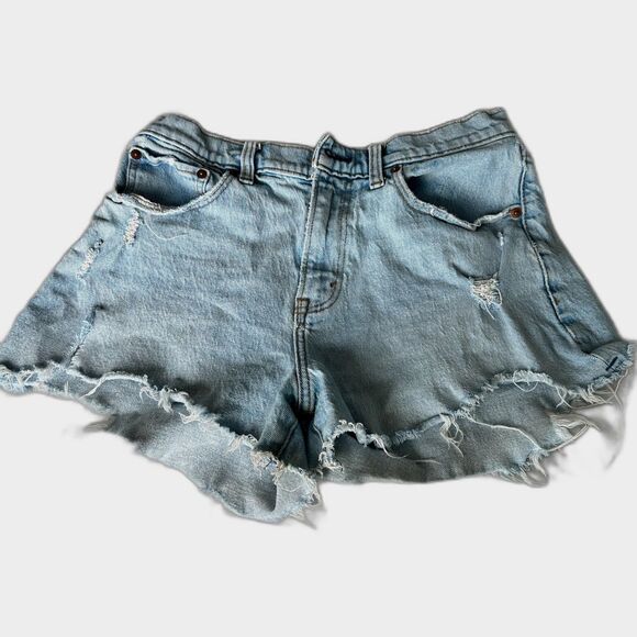 Abercrombie & Fitch Distressed high-Waisted Denim Shorts Size 28 - Picture 1 of 5